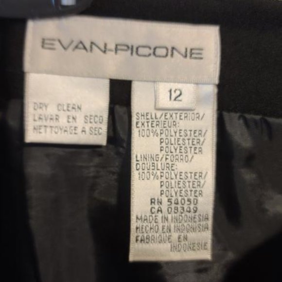 Evan-Picone 3 Pc Suit. Black Blazer Duster Jacket, pencil skirt & pants size 10. - Picture 6 of 14